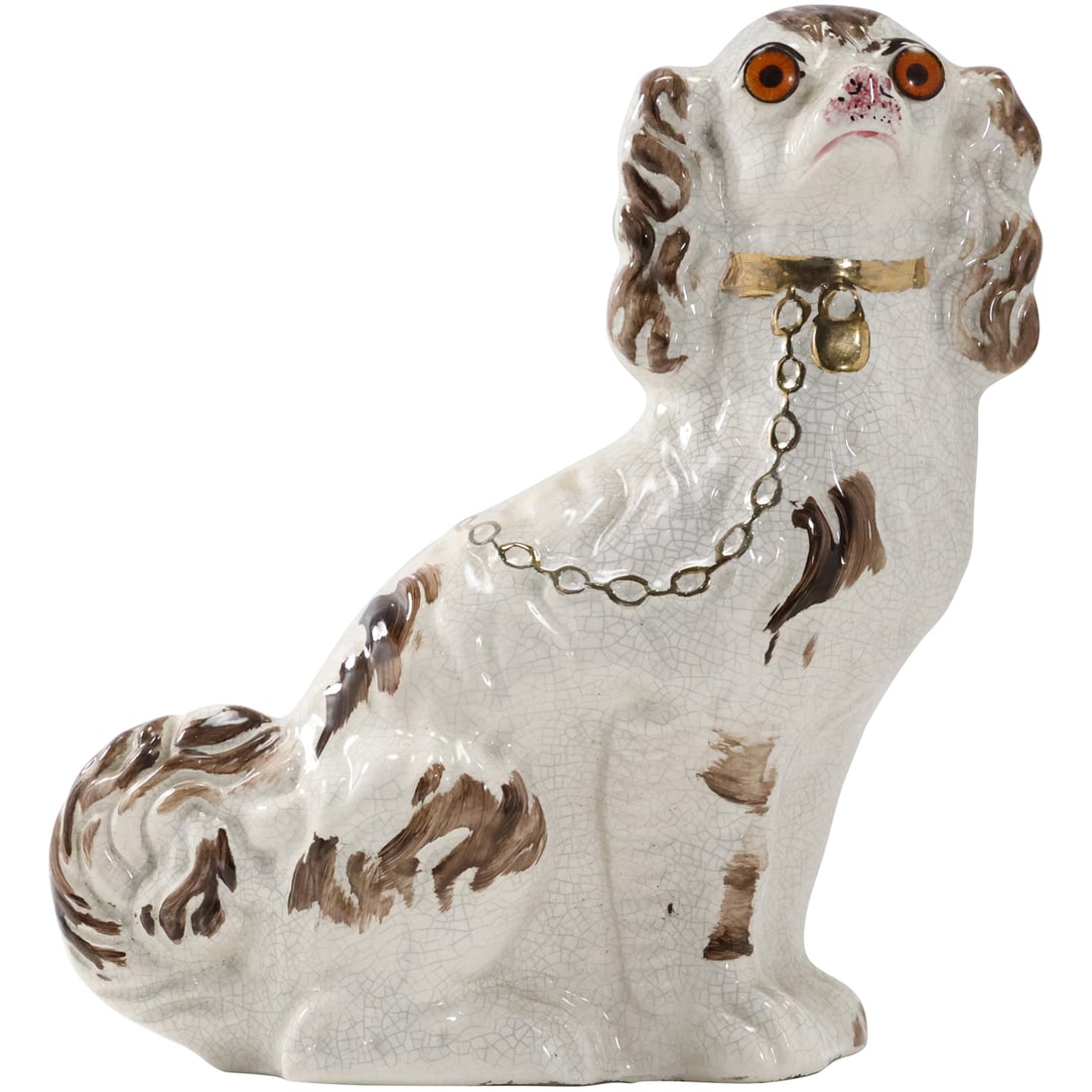 Vintage English Staffordshire Spaniel Dog Large Porcelain Figure Statue 12 in. height x 10.5 in. w. (1 of 15)
