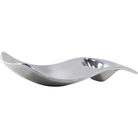 Nambe Neil Cohen 15 inch Lounge Chip & Dip Platter (#734 2003) USA, Polished Aluminum