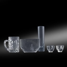 Estate Grouping 5 Assorted Crystal Glass Items including Orrefors, Tiffany & Co. Glass Mug