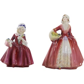 2 Royal Doulton Fine Porcelain Figurines "Lavina" and "Janet"