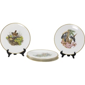 [6] BOEHM Woodland Birds of America Fine Porcelain Cabinet Plates 10.5 in. dia.