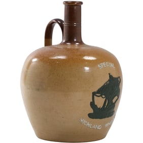 Antique Royal Doulton SPECIAL HIGHLAND WHISKY Stoneware Jug 9.75 in. height x 7 in. wide