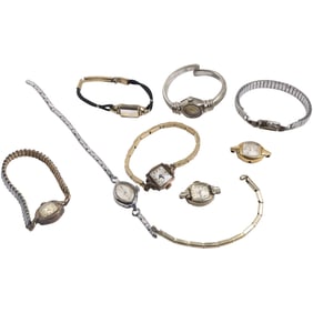 Estate Grouping 8 Assorted Ladies Wristwatches for Parts or Restoration - See Pictures