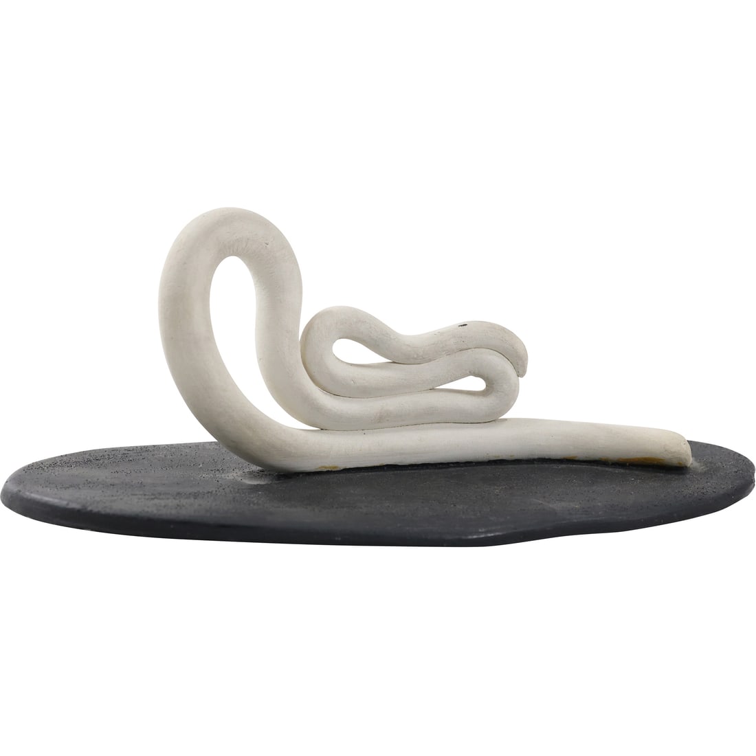 Mid-Century Modern Ceramic "Wiggle" Art Sculpture, 10.5 in. length, Artist Unknown: Mid-Century Modern Ceramic "Wiggle" Art Sculpture, 10.5 in. length, Artist Unknown. size: 4. h 10.5 x 5.5