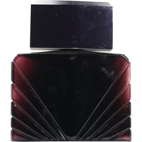 Large Purple Amethyst Glass Perfumer "Passion by Elizabeth Taylor" Art Deco Lines, 11.5 in. height