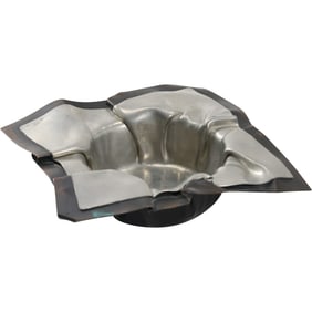 Brutalist BORIS BALLY Metal Bowl 1992 RO-B0 bally 2d 3d , 7 in. x 7 in.