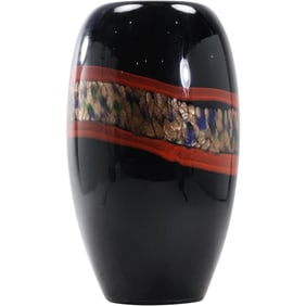 Dale Tiffany Lighting Ebony Broad 13.5 Inch Art Glass Vase
