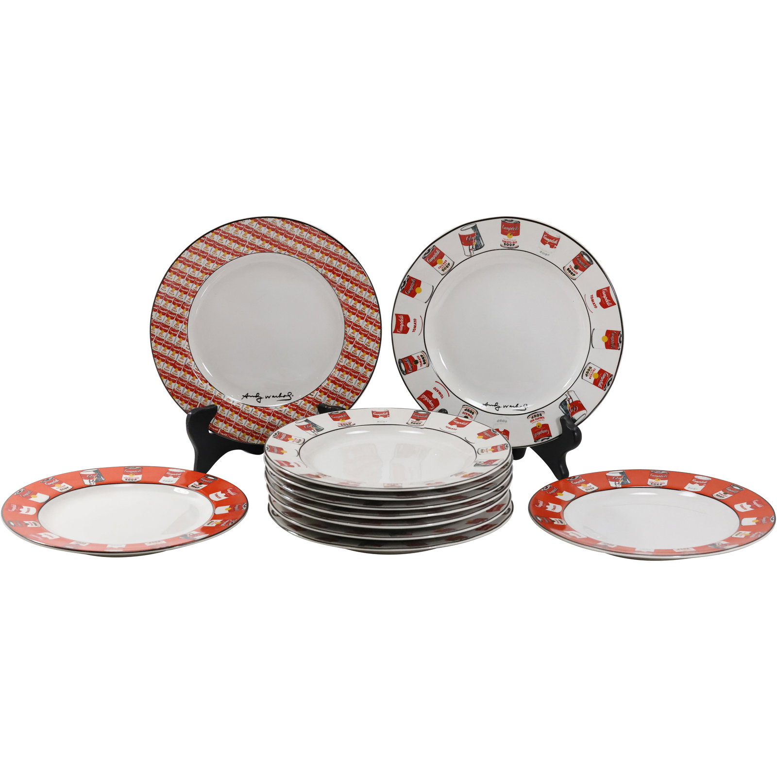 ANDY WARHOL Block Pop Porcelain Luncheon Plsates 11 Pieces in 3 patterns 8.25 in. dia.: ANDY WARHOL Block Pop Porcelain Luncheon Plsates 11 Pieces in 3 patterns 8.25 in. dia. size: 8.25 w