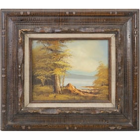 Signed L McLead, 20th C. Oil on Board Painting, Coastal Landscape, Framed