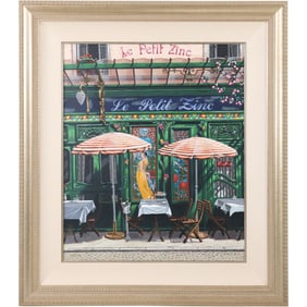 Liudmila Kondakova Paris, Le Petit Zinc (Romance), Serigraph on Canvas, Signed, Framed