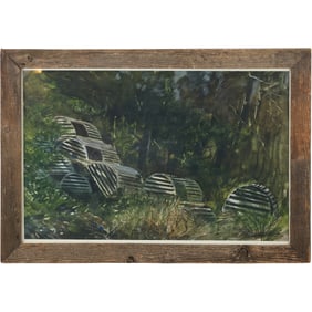 James Franklin Shores (Born 1942 American], Watercolor Painting Lobster Traps