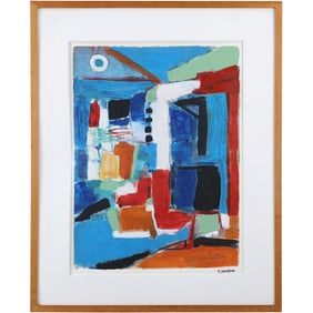 Dennis Sakelson, 20th C. Bucks County Pa Oil Painting ABSTRACT Composition, Signed