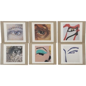 6 Assorted Serigraphs "Eyes", Artists:  Marisse, Andy Warhol, Van Gogh, Jackson Pollock, others