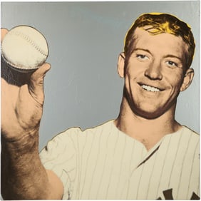 Steve Kaufman - Mickey Mantle - 1995 Serigraph on Canvas 40 inches x 40 inches