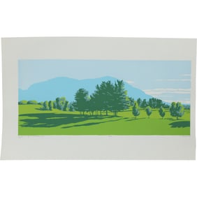 Robert Angeloch 1922-2011, Color Woodcut, Early Morning Second Fairway #42/50, Dated 1978