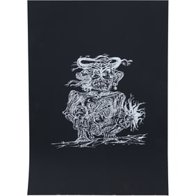 Unsigned Lithograph from Estate of Peter Passuntino [b.1936 Illinois / France] Grotesque Figure