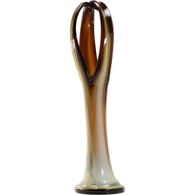 Mid-Century Modern Tall Hand Blown Sculptured Vase 22.5 inches height x 6 in. wide