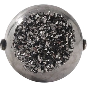 .925 Sterling Silver Sajen with Geode Stone Ring Size 6 , 7/8 in. diameter