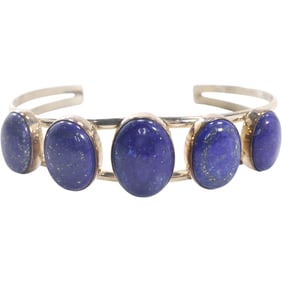 DTR .925 Sterling Silver Jay King American Indian Navajo Lapis Lazuli Cuff Bracelet 2 1/4 in.