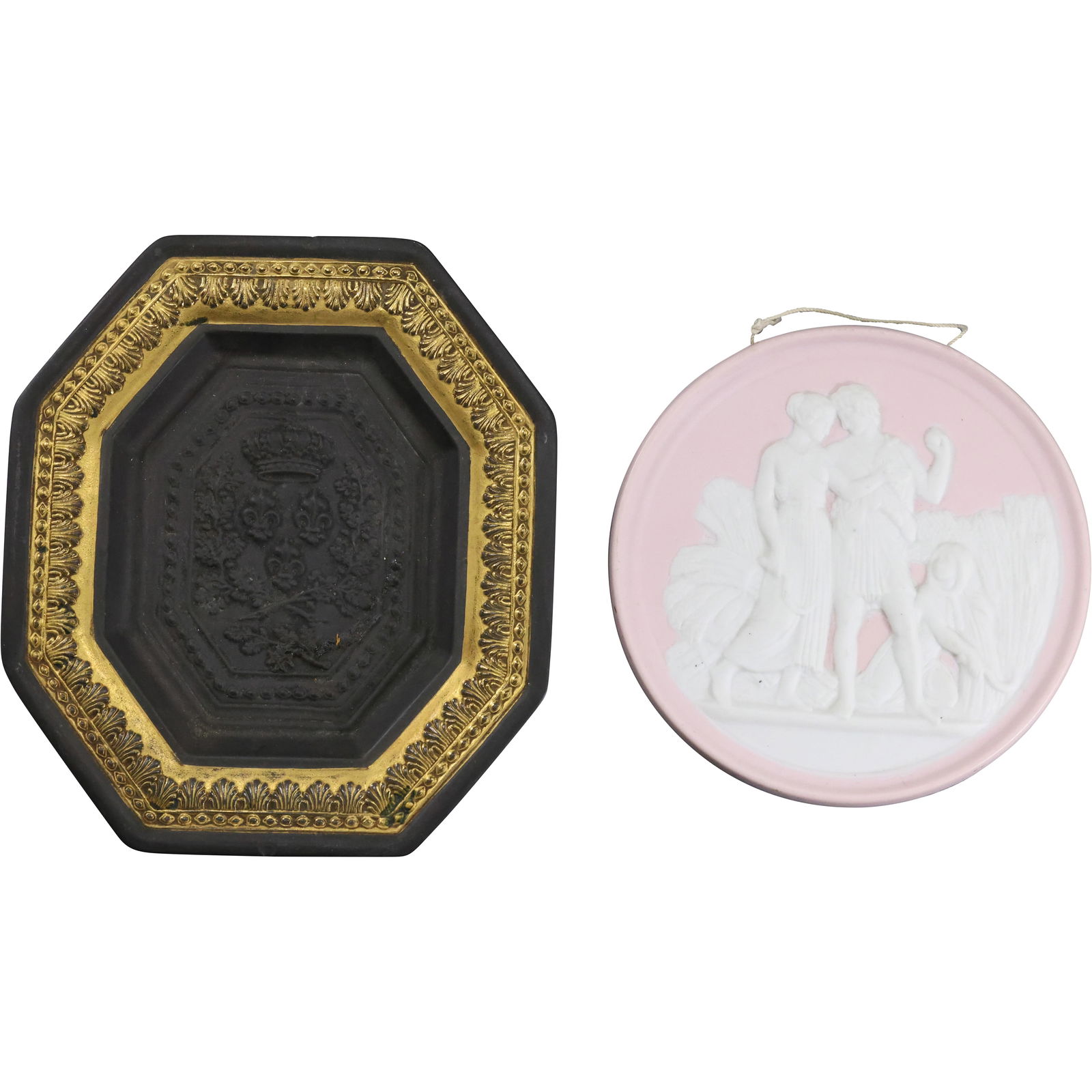 Mottaheden Black Basalt Plaque & Round Jasperware Plaque with Figures (1 of 14)