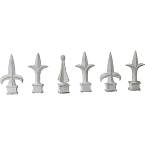 6 Assorted Cast Iron French Finial Elements 4 in. to 4.5 in. heights