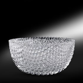 Quality American Brilliant Period Handcut Round Russian Cut Pattern Bowl 9 in. diameter