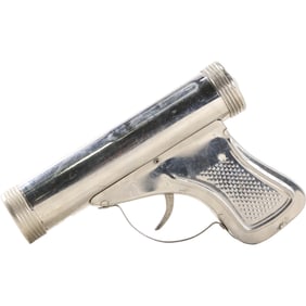 Vintage Chromed Metal Toy USA Flashlight Pistol Gun 5 in. x 3.5 in.