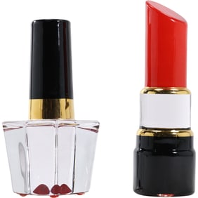 [2] Kosta Boda Make Up Lipstick , with Original Labels size: 7.5 in. and 8 in. heights