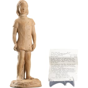 Betty Burroughs Woodhouse [ wife of Reginald Marsh] Terra Cotta Figure Sculpture 13 in. height