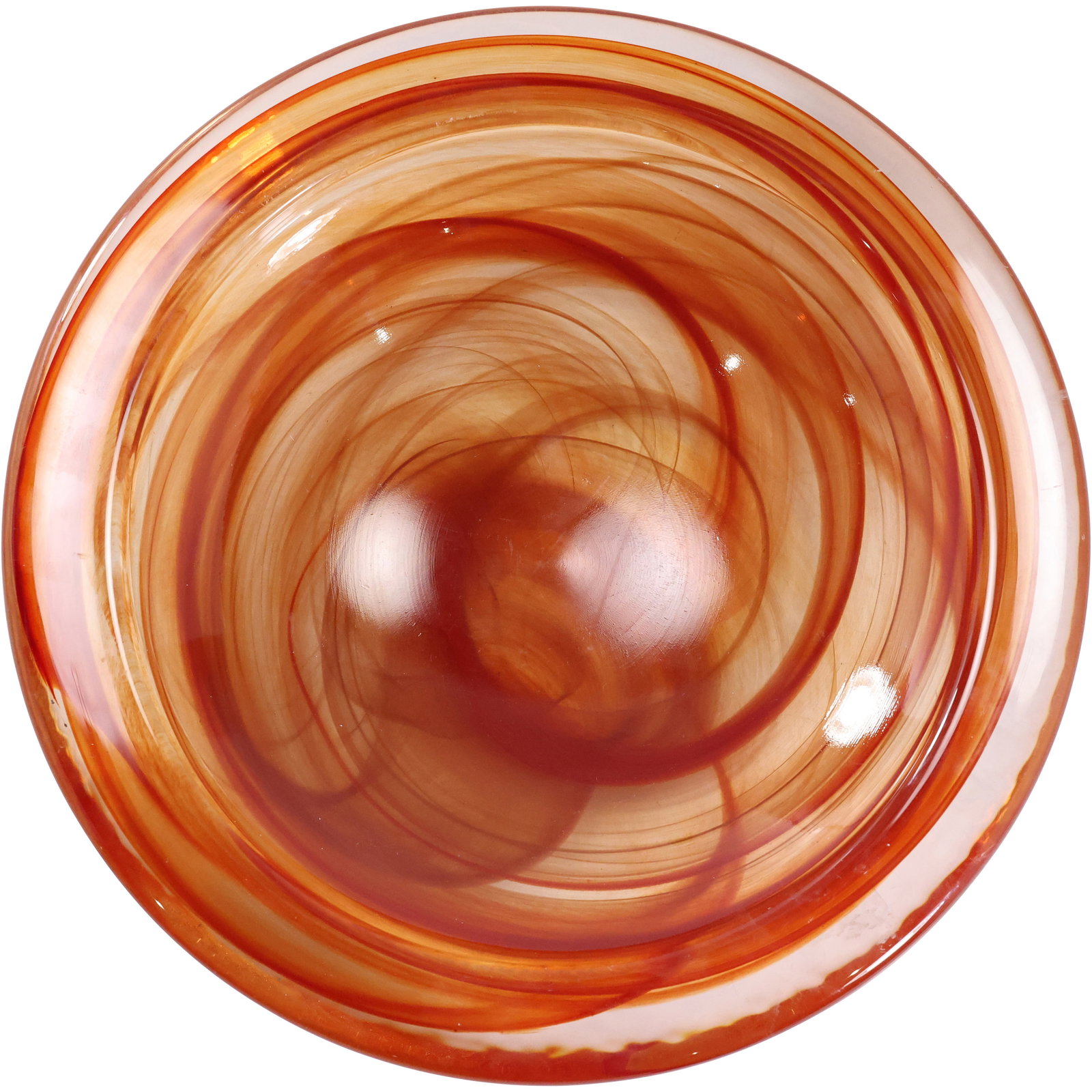 KOSTA BODA Amber Swirl Glass Center Bowl 12 inches diameter: KOSTA BODA Amber Swirl Glass Center Bowl 12 inches diameter. size: 2.5 h 12 w