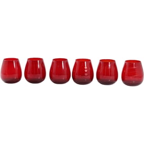 Mikasa Royal Ruby Red Set of 6 Water Glasses / Cocktail Glasses