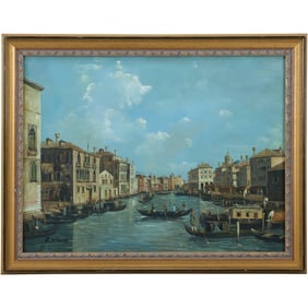 Signed R Mario, Fine Quality Oil Painting of Venice, Framed