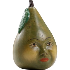 Vintage Mexico Anthropomorphic Mango Fruit Face Figurine, Mexico 7 in. x 4 in.