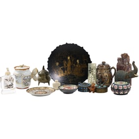 15 Pieces Estate Grouping of Assorted Asian, Chinese, Japanese Items SEE PICTURES - Variety
