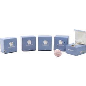 5 Matching WEDGWOOD Ceramic EGG Covered Dresser Boxes having individual boxes