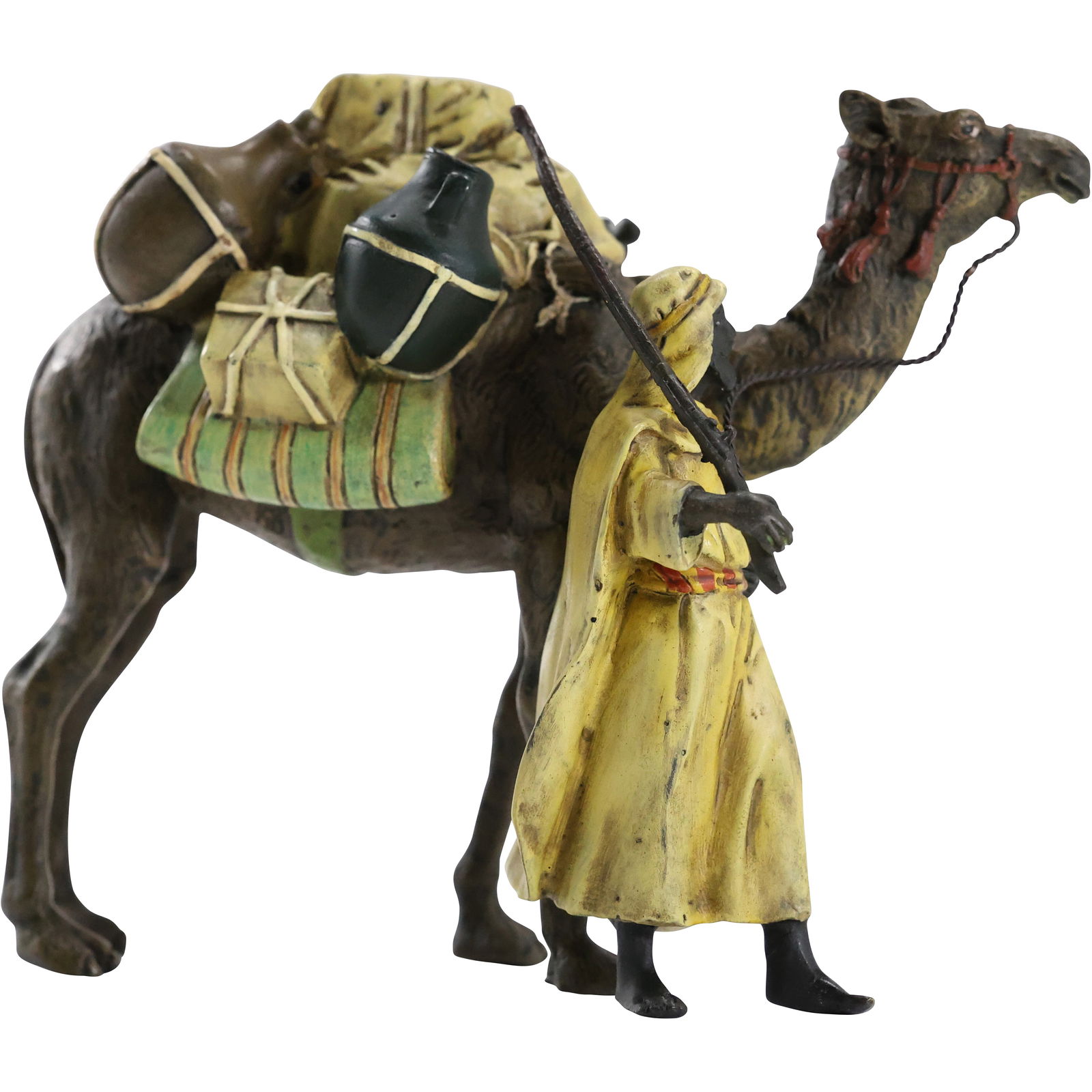 after Bergman Arab Hunter with Camel Vienna bronze Sculpture Figure Original Polychrome Patina (1 of 15)
