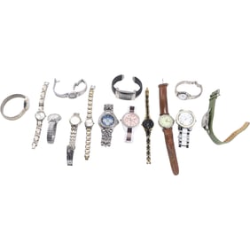 14 Assorted Wristwatches including Fossil, Timex, Terner, Walthan, Ann Klein - SEE PICTURES