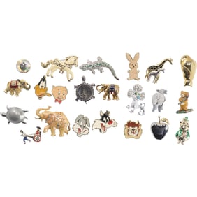 21 Assorted Costume Fashion Jewelry Pins and Buttons Disney - SEE PICTURES