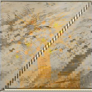 Lee Burr, Signed Pen Name Lee Reynolds, Oil Painting MODERNISM ABSTRACT SUNFLOWERS: Lee Burr, Signed Pen Name Lee Reynolds, Oil Painting on canvas MODERNISM ABSTRACT SUNFLOWERS, size: 41 in. x 41 in. ; ASKart: Lee Burr Born: 1936Known for: Abstraction, prints (Vanguard Studio and Eas