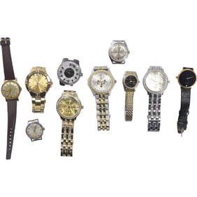10 Assorted Wristwatches: Timex, Geneva, Dufonte, Bell, Michael Kors