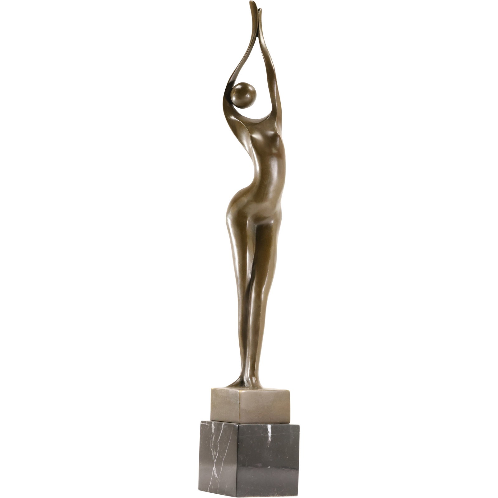 Max Milo (1938 - 1976) Signed Bronze Sculpture Modernism Woman Figure 21.5 in. height (1 of 16)