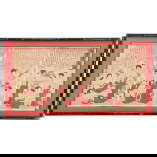 "The Ten Moons of Pregnancy" by Utagawa Yoshitora, a triptych depicting the ten lunar months: "The Ten Moons of Pregnancy" by Utagawa Yoshitora, a triptych depicting the ten lunar months of gestation. size: 18 x 34