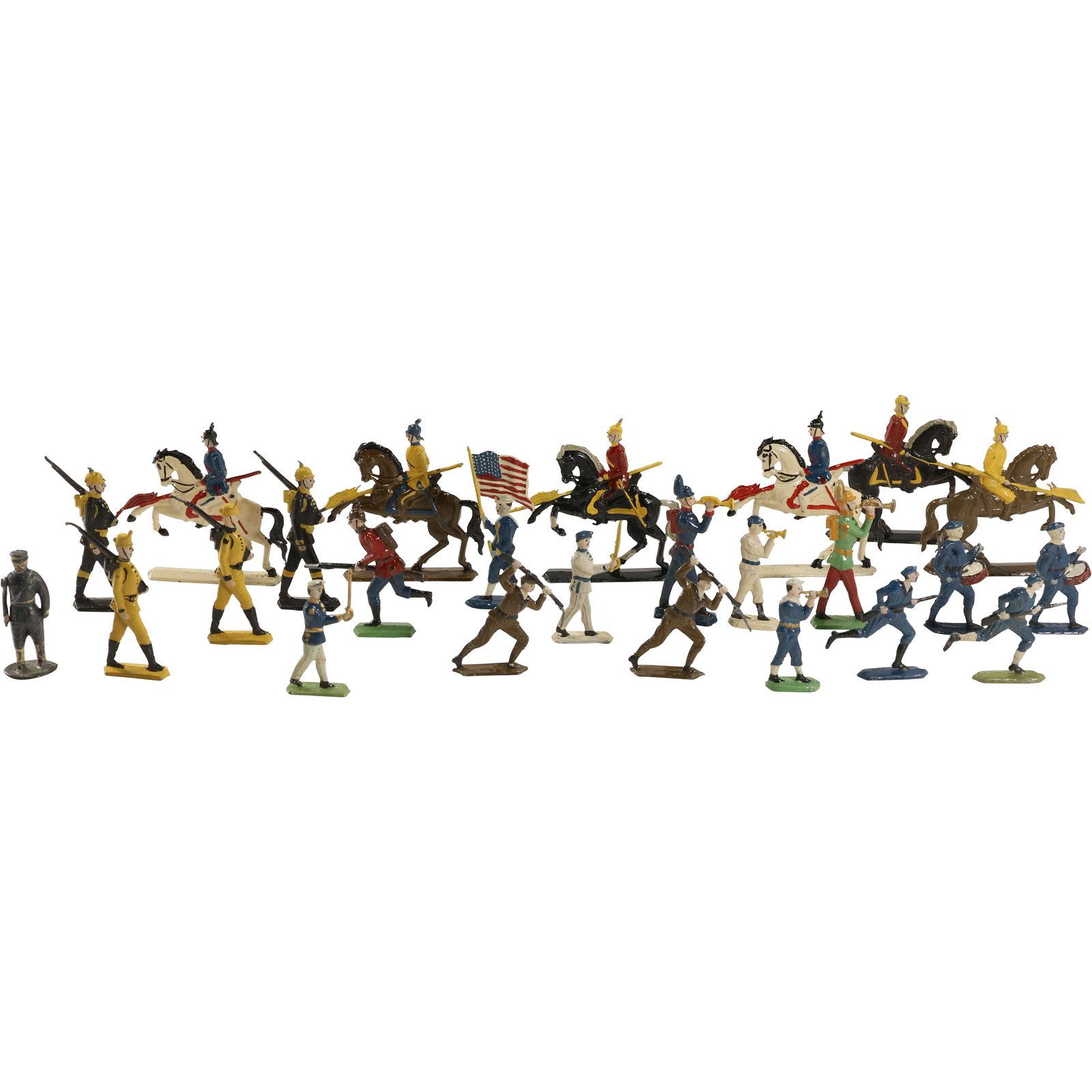 Lot Early Lead Toy Soldiers Mounted Infantry Original Hand Painted Cavalry (1 of 20)