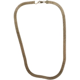 FAS .925 Italty Sterling Silver 15.1 grams Basket Weave Chain 18 in. x 1/4 in.