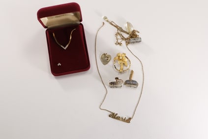 9 pc. GF: 14K GF Jenna Conner Necklace with Faceted Crystals, ; 14K GF Necklace with CZ and