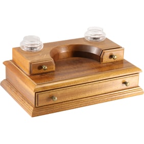 Vintage Wooden Men's Dresser Valet  / Jewely Box 7 in. height x 14 in. length