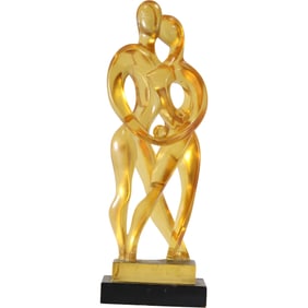 ALVA 1970 Zavel Silber Adam and Eve Lucite Sculpture, Museum Relpica, 16 in. height x 6 in. wide