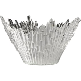 1960s Revontulet Ice Glass Centerpiece Bowl Tauno Wirkkala Humppila LARGE 14 in. diameter