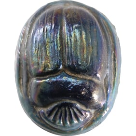 Manner of Louis Comfort Tiffany Deep Purple Art Glass SCARAB Paperweight inscribed Ben '74