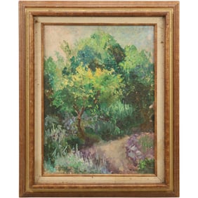 Signed P Seidler, Vintage Impressionism Woodland Landscape Oil on Canvas Painting, Framed